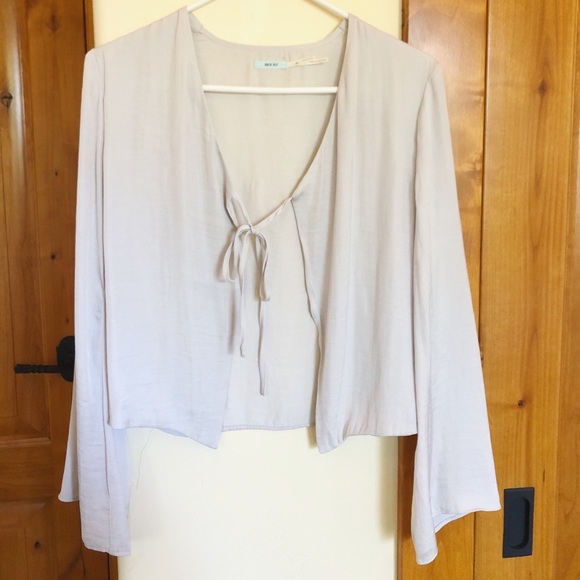 Kimchi Blue Tops - Kimchi Blue silky front tie cardigan